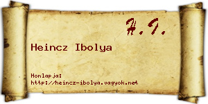 Heincz Ibolya névjegykártya